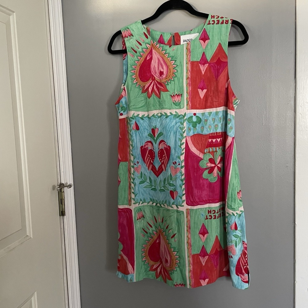 Anthropologie Paper Heart Perfect Match Linen Blend Dress Women's Size Medium